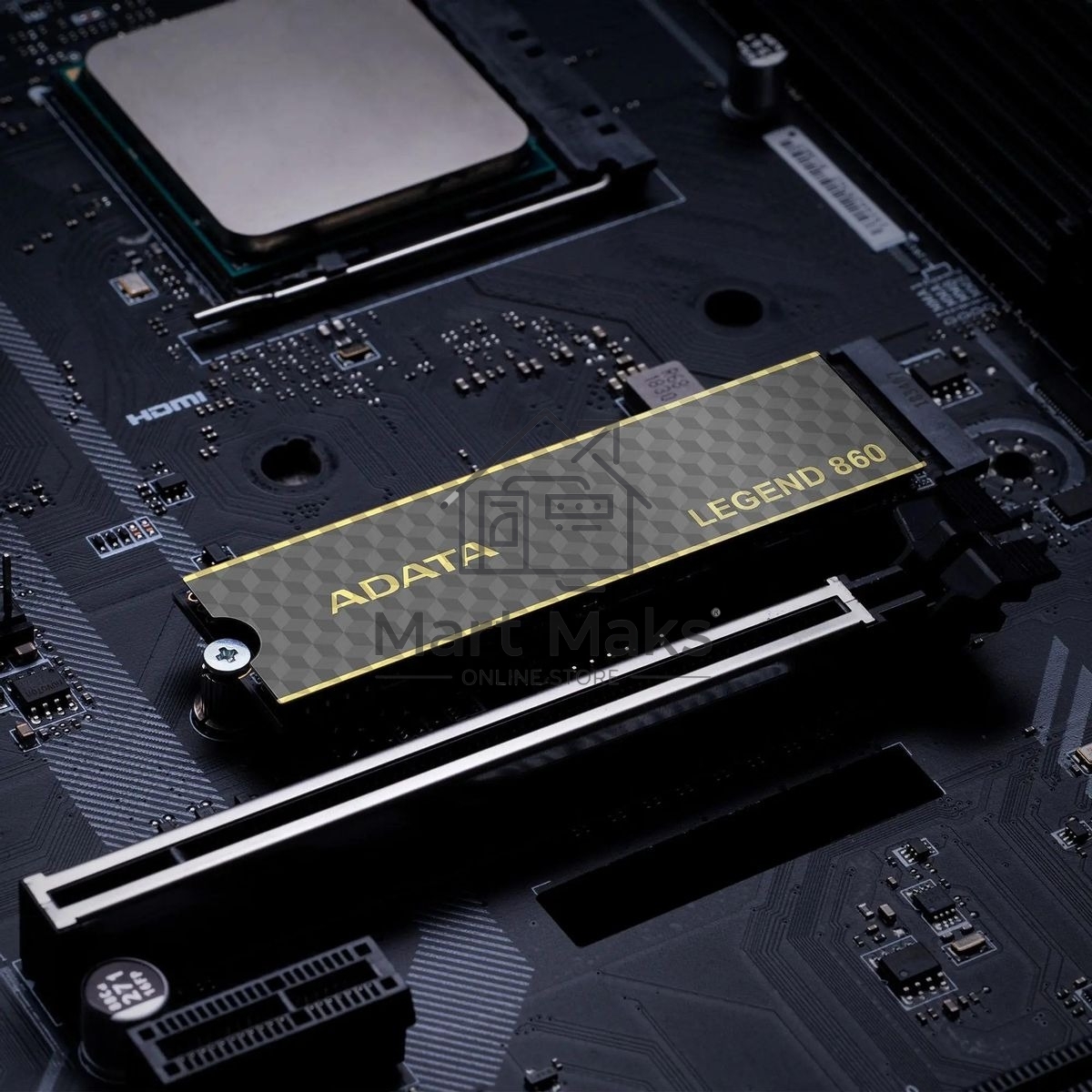Накопитель SSD ADATA LEGEND 860, 500Gb, PCIe 4.0 x4, M.2 2280, NVMe, R/W 5000/3000, с радиатором