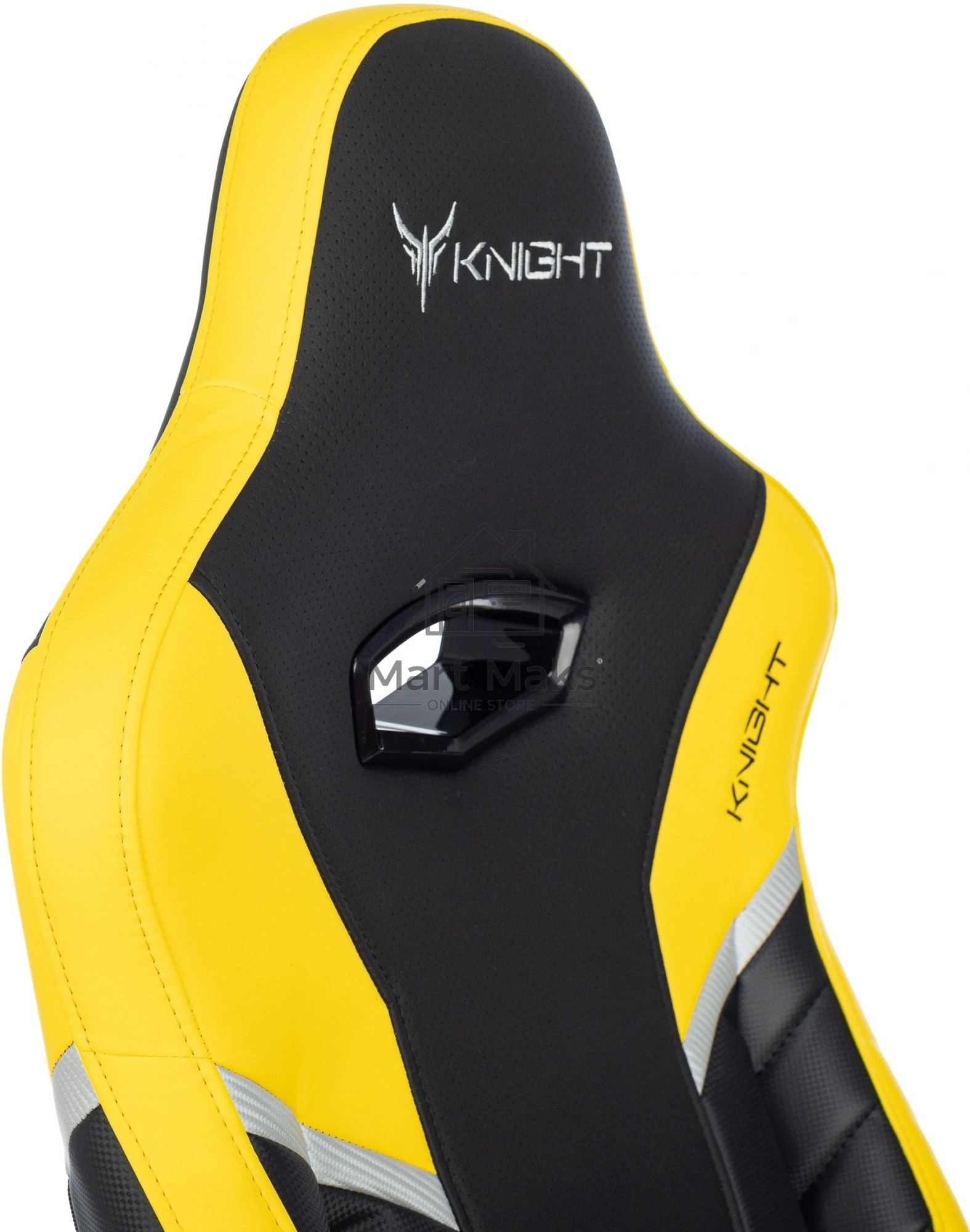 Кресло игровое Knight Thunder 5X черный/желтый эко.кожа крестов. металл