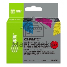 Картридж струйный Cactus CS-PG512 черный (14 мл) для Canon Pixma iP2700/MP240/MP250/MP260/MP270/MP272/MP280/MP480/MP490/MP492/MP495/MX320/MX330/MX340/MX350