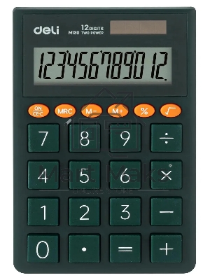 Калькулятор карманный Deli EM130GREEN зеленый 12-разр.