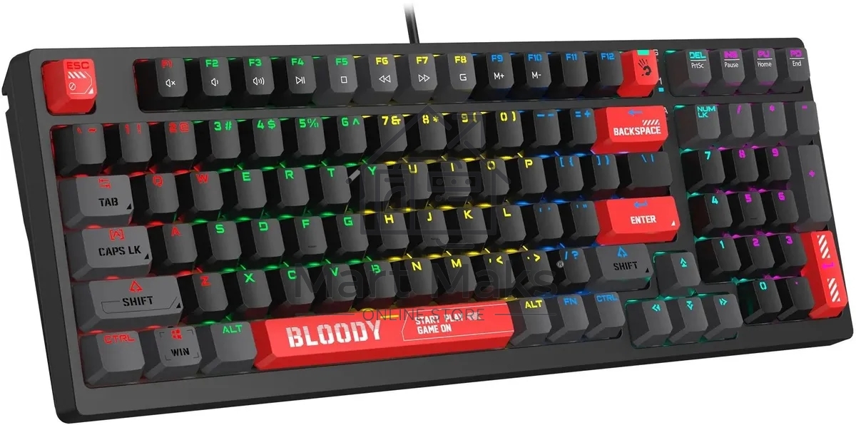 Клавиатура A4Tech Bloody S98 (S98 RED) проводная USB черный/красный