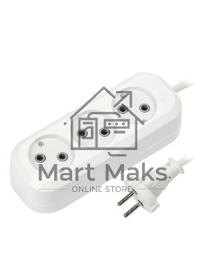 Удлинитель бытовой Smartbuy (SBE-10-3-07-N) 3 гнз х 7,0 м (10А/2.2 кВт, ПВС 2х1.0)