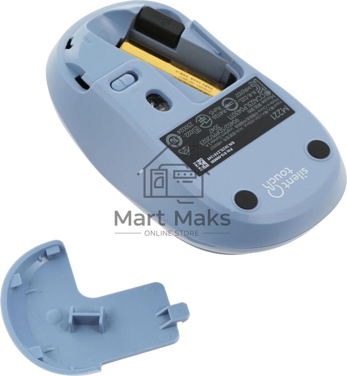 Мышь беспроводная Logitech M221 голубой, 1000 dpi, радиоканал, USB, кнопки - 3