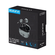 Наушники TWS Maxvi MHF-117BT серый, внутриканальные, Bluetooth, до 4 ч