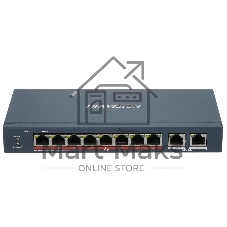 Коммутатор Hikvision DS-3E0310HP-E(C), 8×100 Мбит/с PoE + 2×1 Гбит/с, неуправляемый