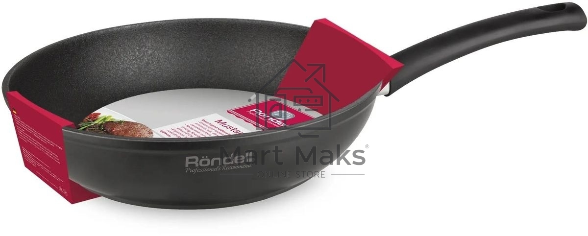 Сковорода Rondell Mustang RDA-599, 28см, без крышки, черный