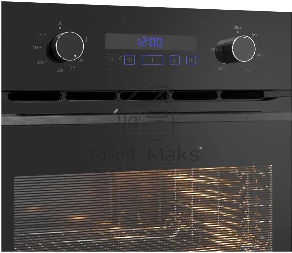 Шкаф духовой газовый с электрическим грилем Maunfeld MOGM703B2, встраиваемый
