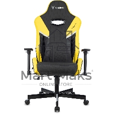 Кресло игровое Knight Thunder 5X черный/желтый эко.кожа крестов. металл