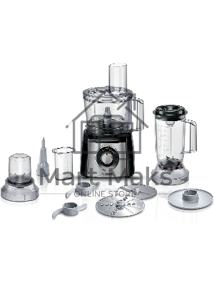 Кухонный комбайн Bosch MCM3501M 800 Вт, Скорости: 2, Блендер 1 л, Чаша 2.3 л, черный/серебристый