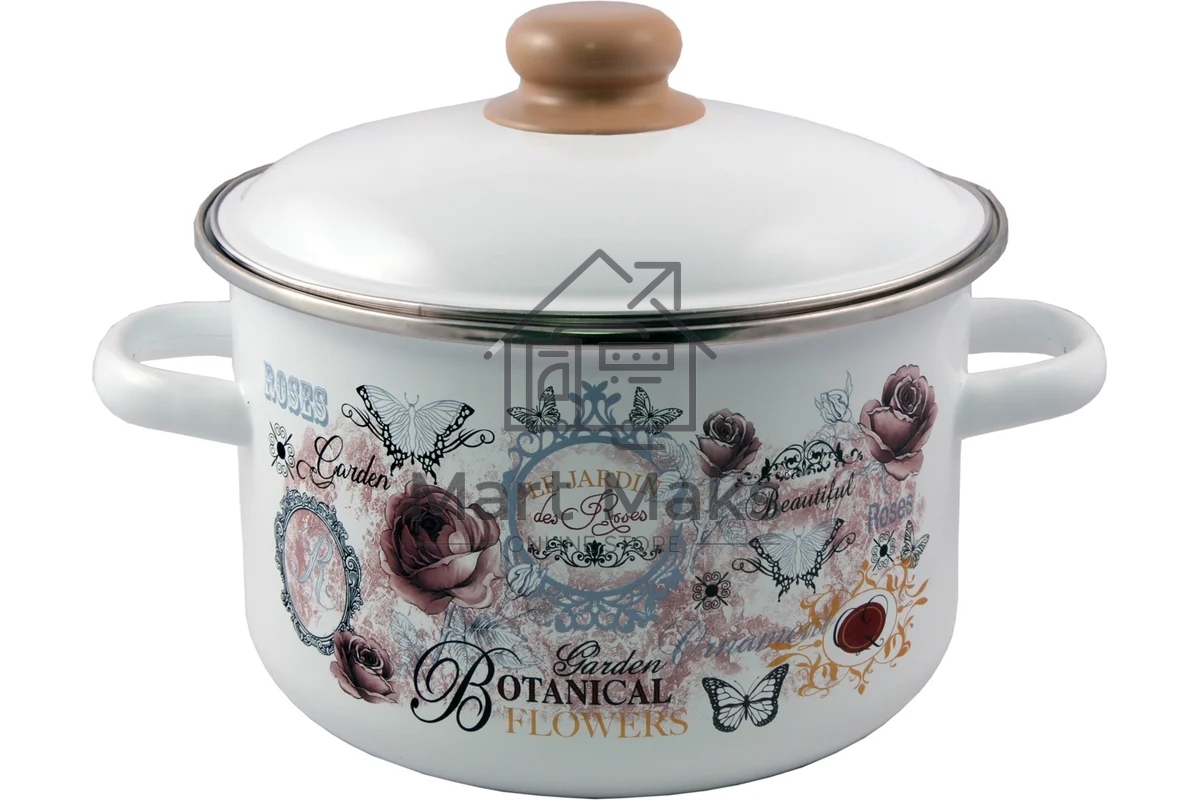 Кастрюля Appetite 1RD161М Roses эмалированная сталь 2 л 60070377