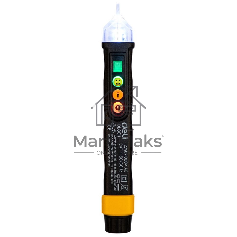 Бесконтактный детектор напряжения Deli DL8011 (12-1000В, батарейки в комплекте)