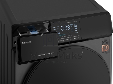 Стиральная машина Weissgauff WM 4927 Direct Drive Inverter Premium Deep Grey серая, загрузка фронтальная 7кг, 1200 об/мин., класс: A+++