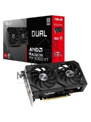 Видеокарта Asus PCI-E 5.0 DUAL-RX9060XT-8G AMD Radeon RX 9060XT 8Gb 128bit GDDR6 2550/20000 HDMIx1 DPx2 HDCP Ret