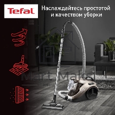 Пылесос Tefal TW3786RA серый/черный, 750/2100 Вт, уборка сухая, пылесборник контейнер 1,5 л