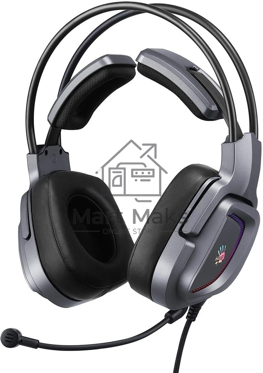 Гарнитура проводная с микрофоном A4Tech Bloody G575 серый 2м мониторные USB оголовье (G575 USB/GREY)