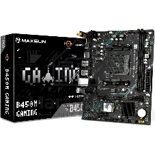 Материнская плата Maxsun B450M GAMING WIFI, AM4, AMD B450, 2xDDR4 (до 64 ГБ), 2xSATA, 1xM.2 (PCIe 3.0 x4), 1xPCIe 3.0 x16, 1xPCIe 3.0 x1, 1xHDMI, 1xDP, 1x1Gb LAN, Wi-Fi 5, Bluetooth 4.2, 4xUSB-A 5Gbps, 2xUSB-A 2.0, 3x3.5 мм, 7.1, mATX