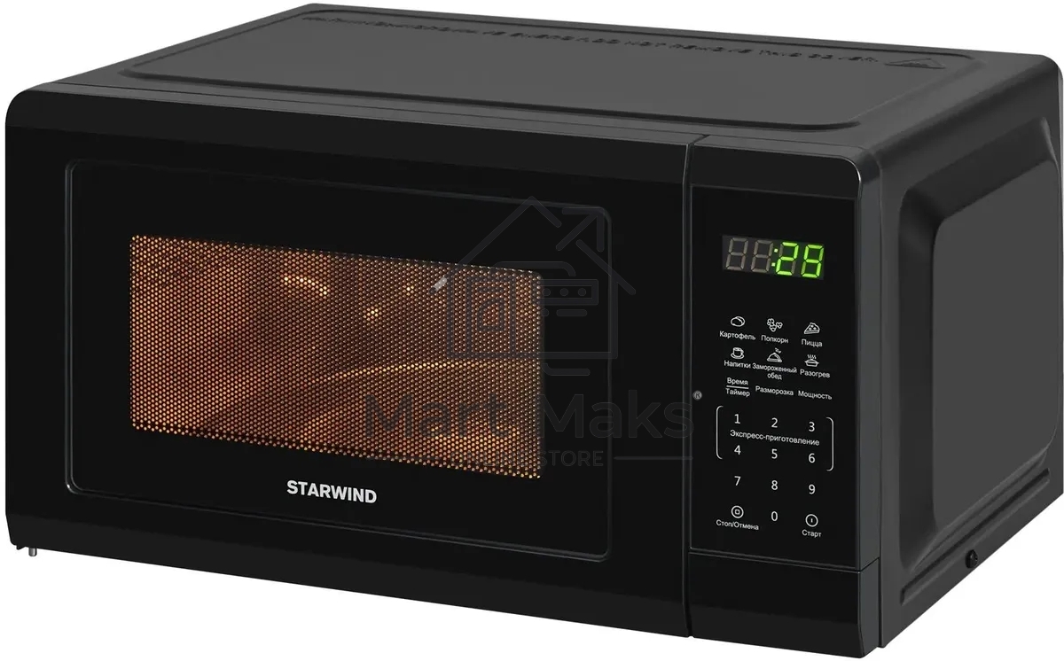 Микроволновая печь Starwind SMW4320 черный, 20 л, 700 Вт, переключатели - сенсор