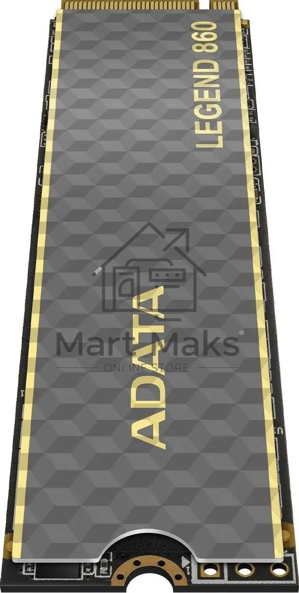 Накопитель SSD ADATA LEGEND 860, 500Gb, PCIe 4.0 x4, M.2 2280, NVMe, R/W 5000/3000, с радиатором