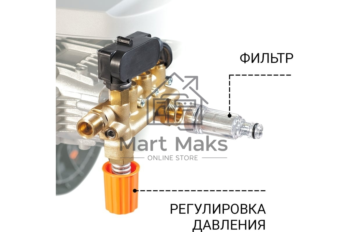 Мойка высокого давления Bort KEX-2800 2500 Вт, максимальное давление 125 бар, рабочее давление 105 бар, 12 л/мин, 23 кг, набор аксессуаров 10шт