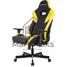 Кресло игровое Knight Thunder 5X черный/желтый эко.кожа крестов. металл