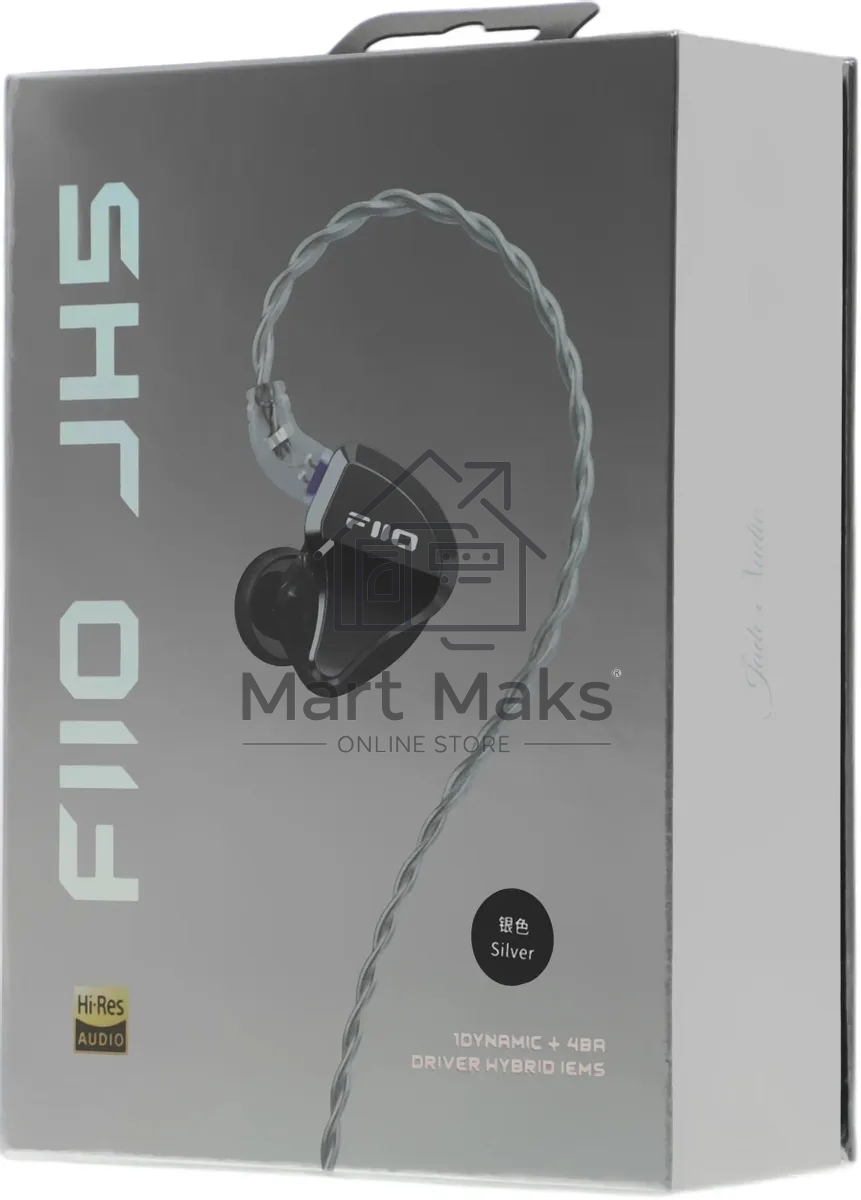 Наушники внутриканальные Fiio JH5 1.2м серебристый проводные в ушной раковине