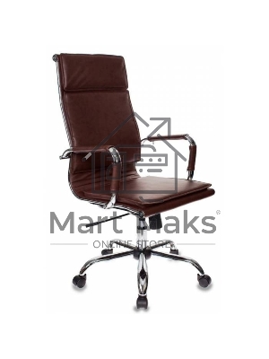 Кресло руководителя Бюрократ CH-993/brown коричневый, искусственная кожа, крестовина хромированная