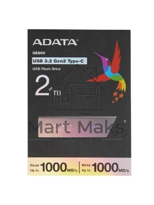 Флешка USB ADATA Elite UE800 (AELI-UE800-2T-CSG), 2Тb, USB 3.2/TypeC, R/W 1000/1000, серый