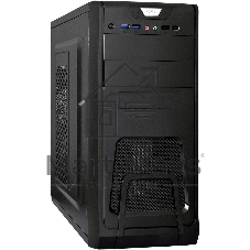 Компьютерный корпус Miditower ExeGate CP-603-UNS450 (ATX, БП UNS450 с вент. 12см, 2хUSB, аудио, черный)
