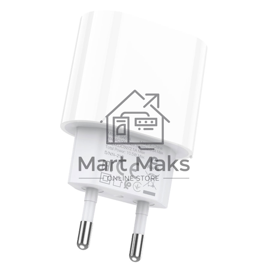 Сетевое зарядное устройство BOROFONE (6974443381139) BA61A Origin Port Type C (белый)