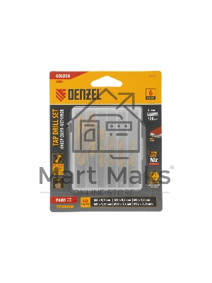 Набор сверл-метчиков Denzel М4-М12, Р6М5