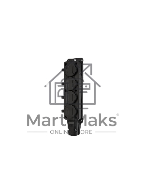 Розетка штепсельная Rexant четырехместная, влагозащищенная, с/з, 16 А, IP54, каучук