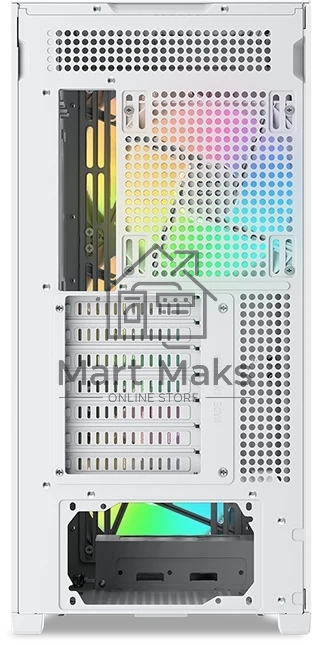Компьютерный корпус без блока питания SAMA Z60 белый, Midi-Tower, TG, 4x140мм ARGb, 2xUSB 3.0 + 1xUSB 3.1 Type-C, E-ATX, ATX, mATX, mITX белый