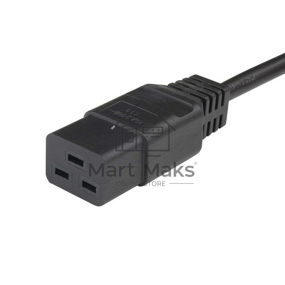 Кабель питания Hyperline PWC-IEC19-SHM-5.0-BK (Shucko+C19) (3x1.5), 5м