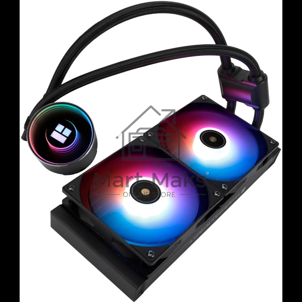 Водяное охлаждение для процессора Thermalright Frozen Notte 240 черный ARGB V2 (240mm, Black, ARGB/ Fans: 2x120mm, 72.37CFM, 27.7dBA, 2000RPM/ Pump height 54mm, 28dBA, 5300RPM, Rad thickness 27mm/ S: 1200, 1700, 1851, 2011, 2066, 115X, AM2, AM2+, AM3, AM3