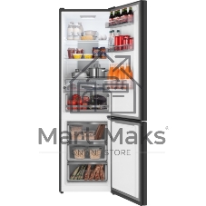Холодильник Weissgauff WRK 2000 Total NoFrost Inverter Rock Glass графит двухкамерный 240/95л морозилка снизу