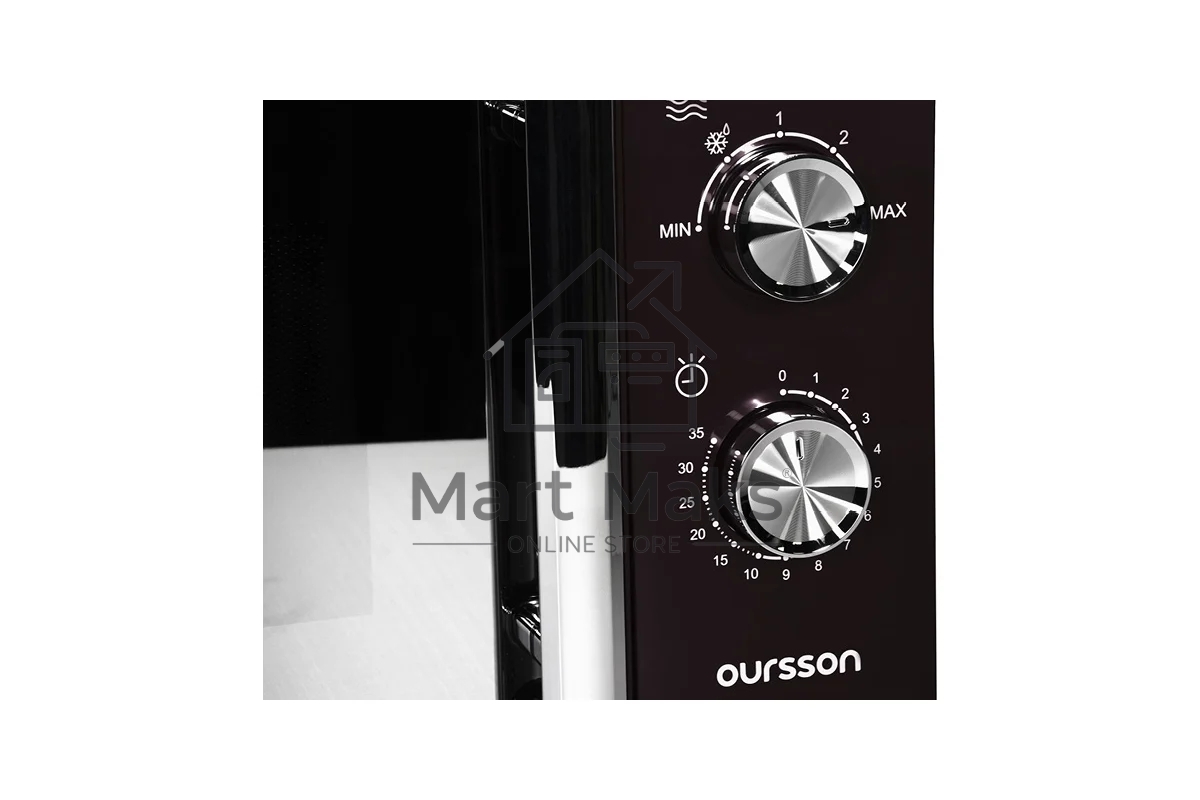 Микроволновая печь OURSSON MM2010/BL черный/серебристый, 20 л, 700 Вт, переключатели - поворотный механизм