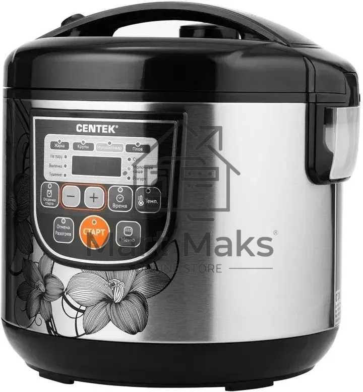 Мультиварка Centek CT-1498 Ceramic черный, сталь 700 Вт, 5.0л, КЕРАМИЧЕСКОЕ ПОКРЫТИЕ ЧАШИ, 10 пр-м.