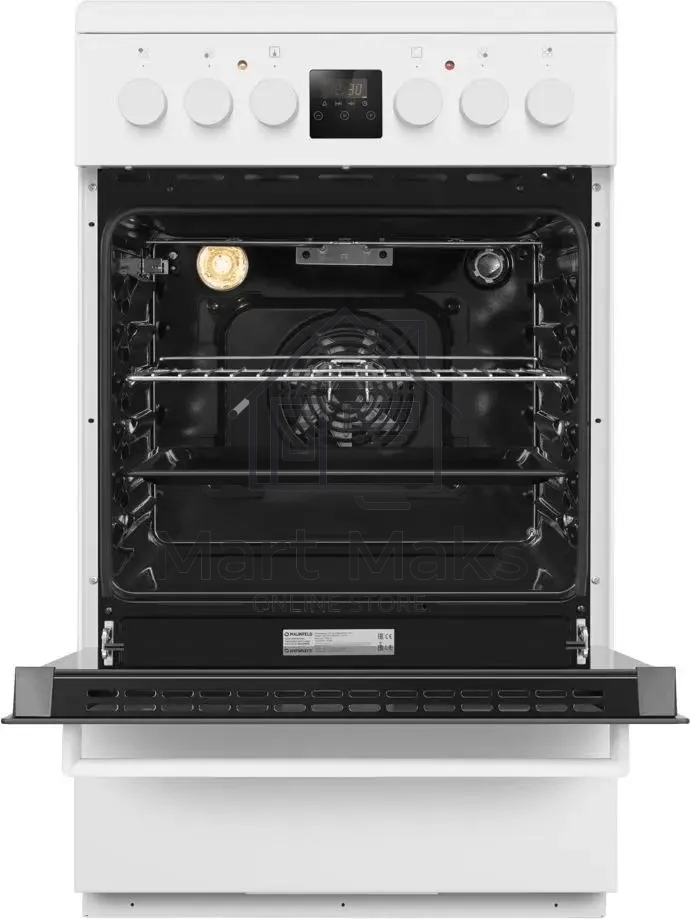 Плита электрическая Maunfeld MEC57CW08TD белый, конфорок 4 шт, духовка 59 л, 50 см x 85 см x 60 см