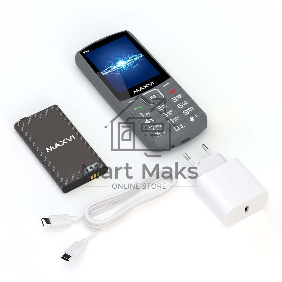 Мобильный телефон Maxvi P33 темно-серый