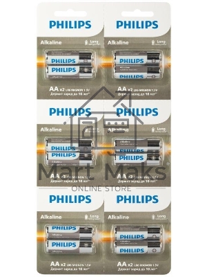 Элемент питания алкалиновый AA/LR6 1.5В Entry отрывной набор (блист. 12шт) Philips Б0064636