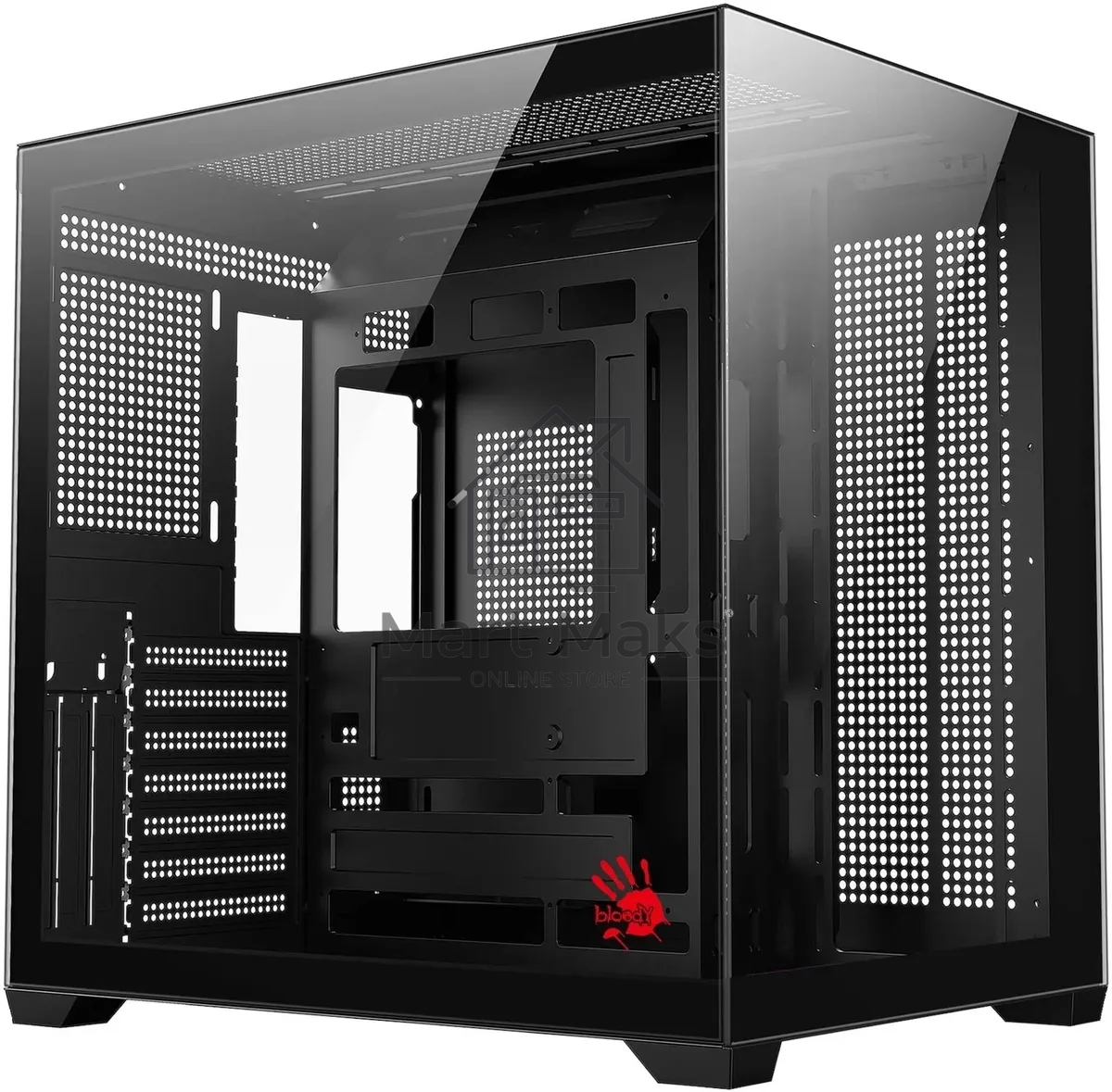 Компьютерный корпус Bloody CC-122 черный без БП ATX 10x120мм 1xUSB2.0 1xUSB3.0 audio