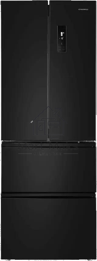 Холодильник Maunfeld MFF180NFBE01 черный трехкамерный 224/113л морозилка снизу, No Frost