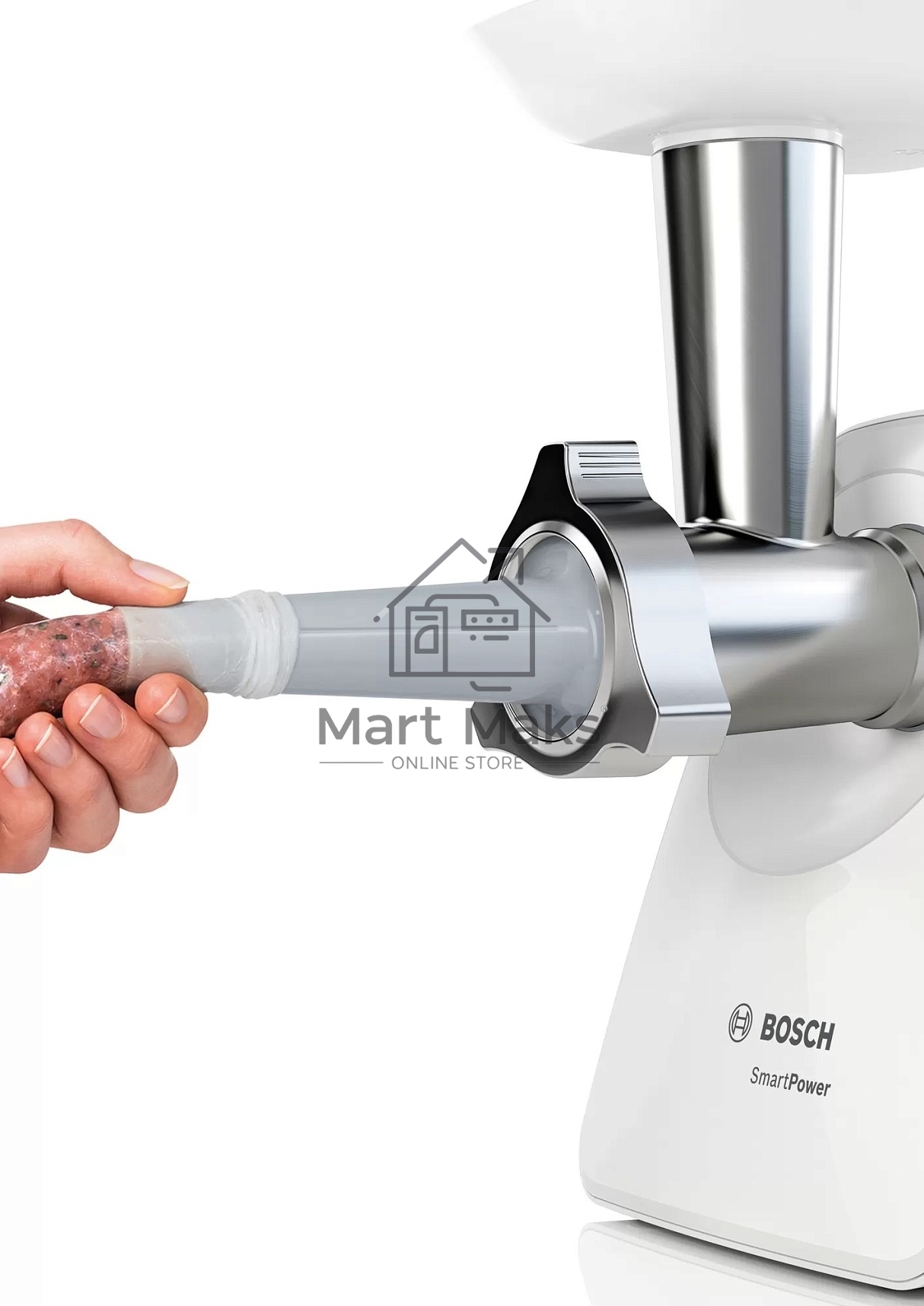 Мясорубка электрическая Bosch MFW2520W белый, 1500 Вт, 1.7 кг/мин, насадки - 4