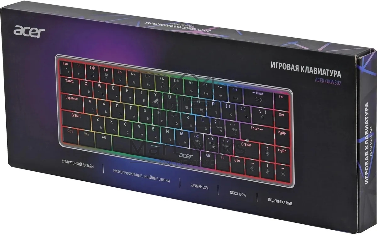 Клавиатура Acer OKW302 (ZL.KBDCC.01C) проводная, USB, серебристый