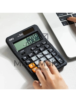 Калькулятор настольный Deli EM210 черный 12-разр.