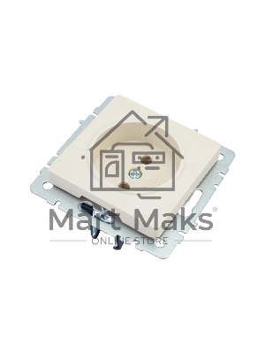 Розетка 1-местная IEK BRITE РС10-1-0-БрКр (BR-R10-10-K10) 10А, без заземления, без защитных шторок, бежевый