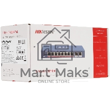 Коммутатор Hikvision DS-3E0310HP-E(C), 8×100 Мбит/с PoE + 2×1 Гбит/с, неуправляемый