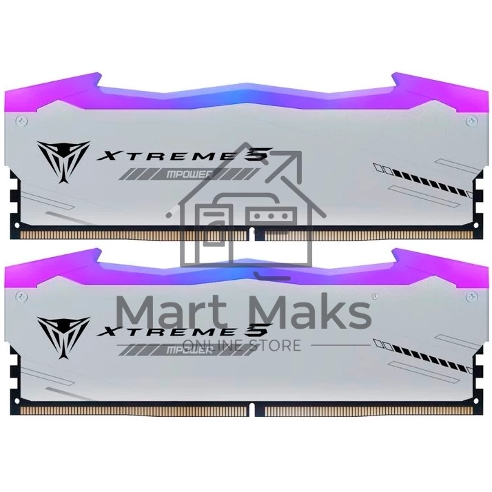 Оперативная память Patriot Viper Xtreme 5, DDR5, 48Gb (2x24Gb), 8000MHz, CL38, DIMM, с радиаторами, RGB, серебристый