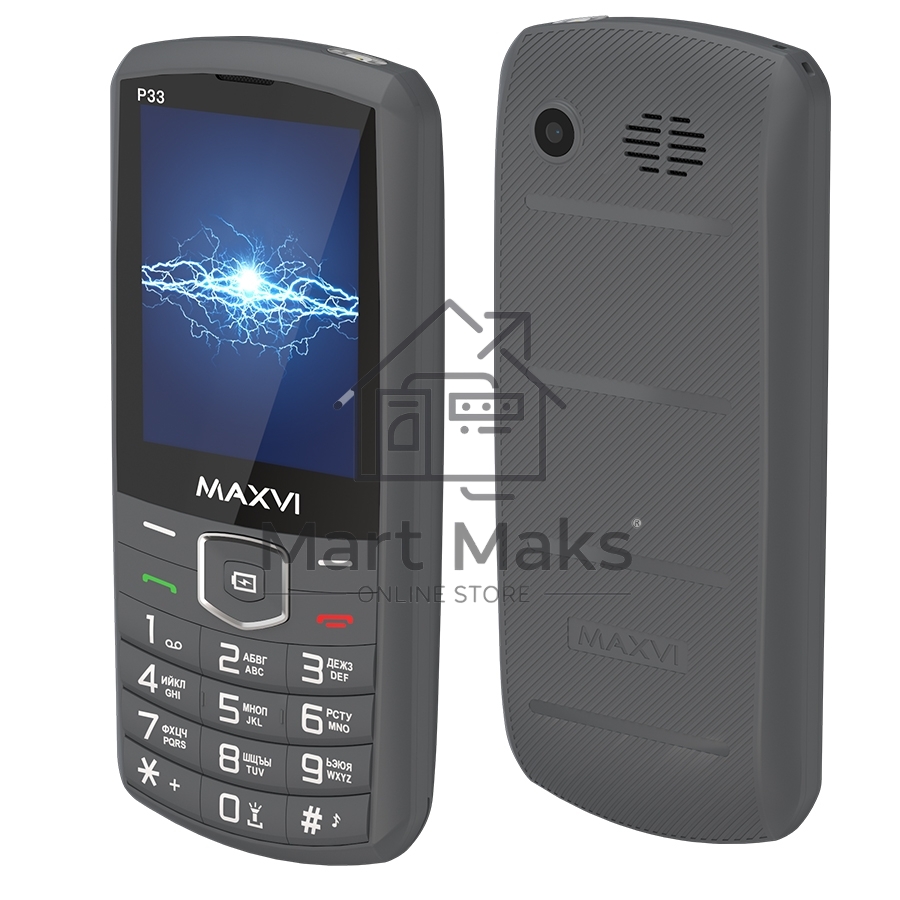 Мобильный телефон Maxvi P33 темно-серый