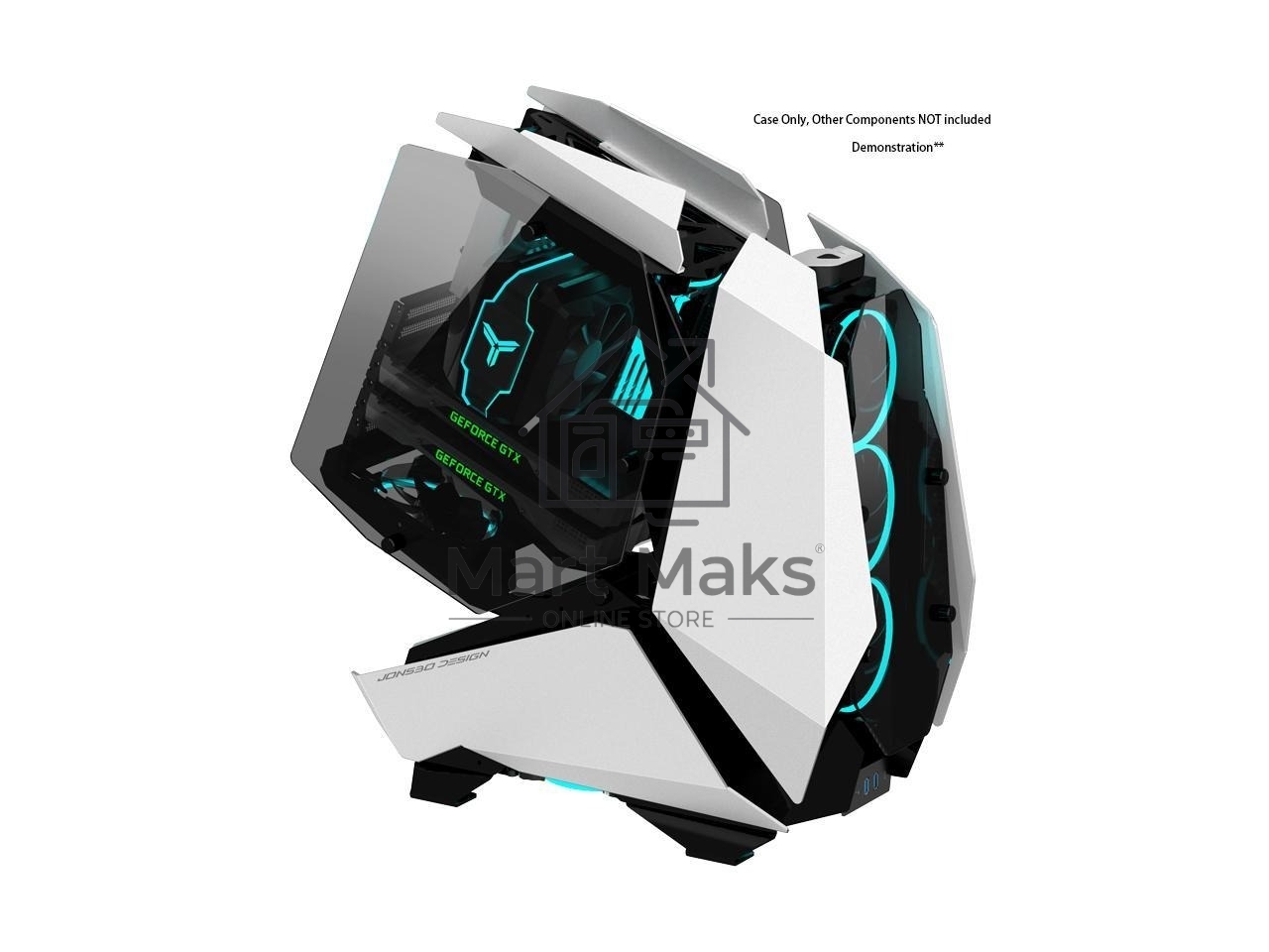 Компьютерный корпус без блока питания JONSBO MOD-5, Full-Tower, TG, no fans, 2xUSB-A 3.0 + 1xUSB-C 3.2, ATX, mATX, mITX White